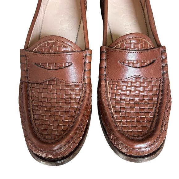 J Crew Winona Brown Woven Leather Penny Loafers Size 8.5 Preppy Classic - Picture 4 of 13